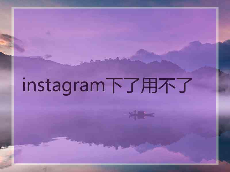 instagram下了用不了