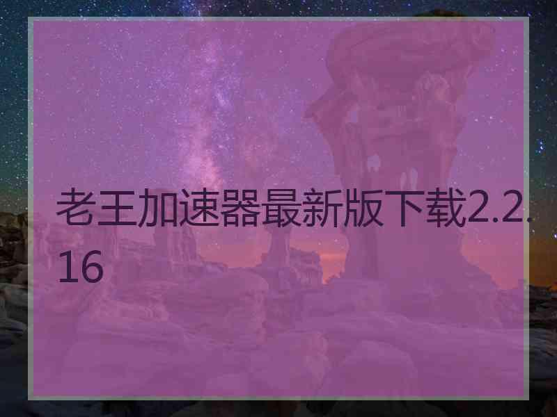 老王加速器最新版下载2.2.16