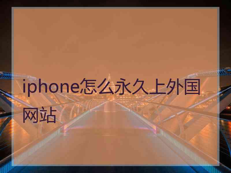 iphone怎么永久上外国网站