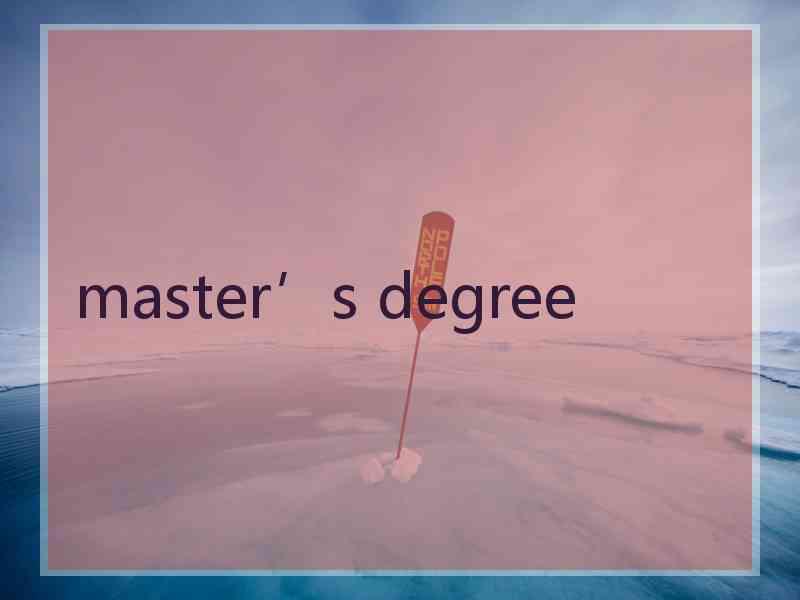 master’s degree