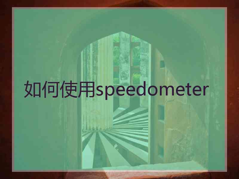 如何使用speedometer