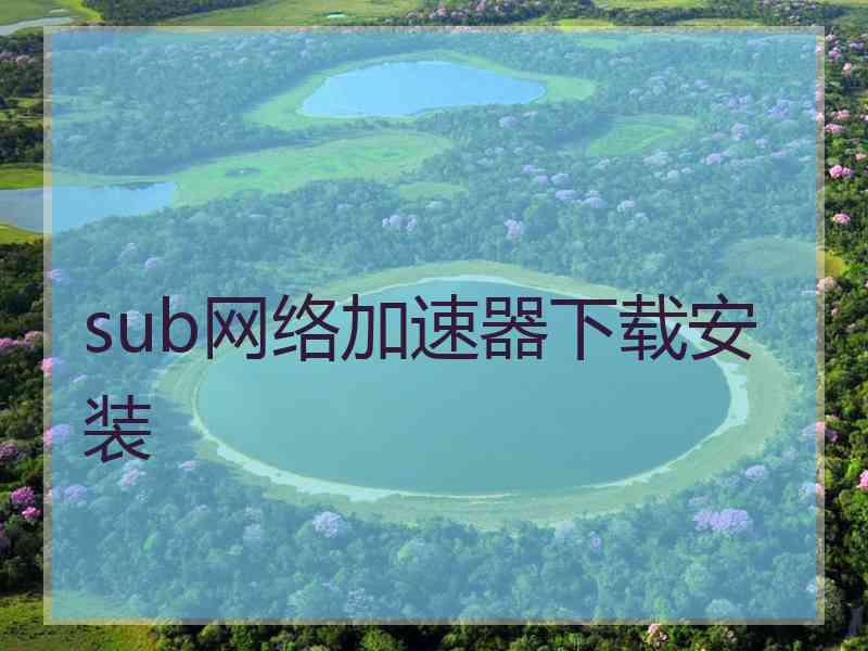 sub网络加速器下载安装