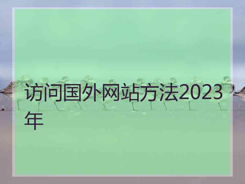 访问国外网站方法2023年